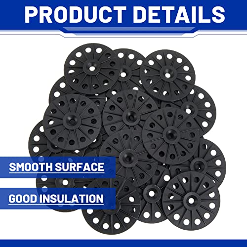 Polypropylene Washers 60 Mm For Fixing And Supporting Rigid Foam Insulation Panels And Sheets Load Spreading Plastic Washers Flat Washers For Screws And Nail, Black (200 Pcs) #TOP2