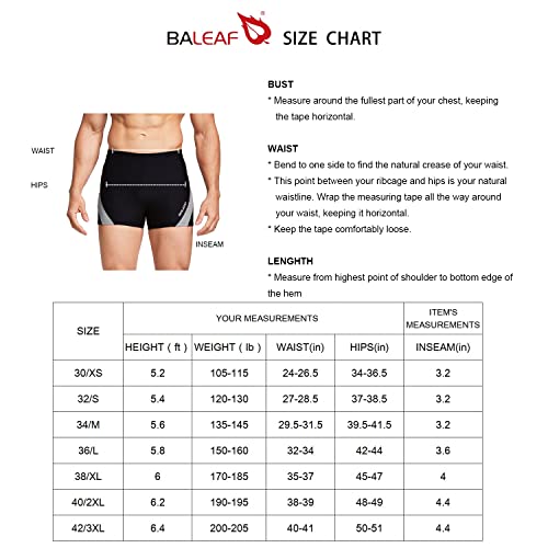 Baleaf Men's Spandex Swim Shorts Athletic Competitive Swimwear Lap Swimming Suits Gray/White M #TOP6