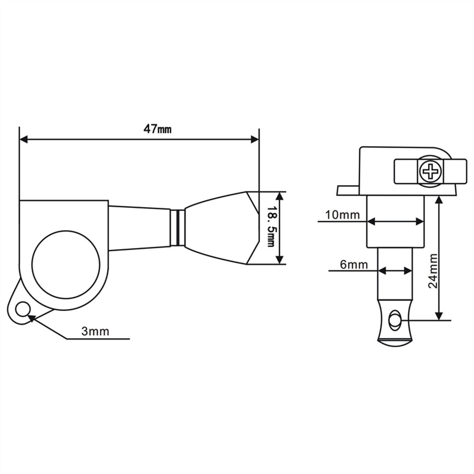 3R3L. Gitarren-Tuning-Pegs. 3L3R. Tuner-Maschinenköpfe Schwarz Für Lp. Gitarrenteile Tuner Mechaniken Knöpfe