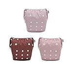 ALVABABY Large Cloth Swim Diaper 3pcs Baby/Toddler/Infant Snap Reusable Adjustable Swimming Diaper Baby Boy and Girl 3ZSWY74A