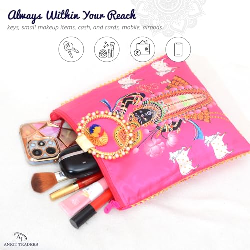Image of Women Potli Bags Pack of 24 | Gifting Potli with Handle & Zipper | Traditional Shagun Return Gifts Potli for Diwali, Mehandi, Haldi, Baby Shower, Wedding, Sangeet, Bhajan