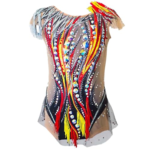 Kmarouse Leotardos De Gimnasia Rítmica for Mujer Con Ropa De Gimnasia Transpirable De Diamante for Competición, Personalizable(XS)