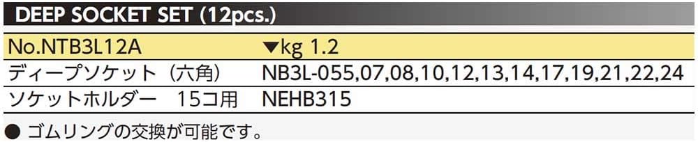 Nepros 3/8"sq. Deep Socket Wrench Set (12pcs.)