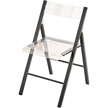 Clear Acrylic Folding Chair, Transparent Modern Conference Chair, No Assembly, Beautiful and Stylish for Dining, Office, Vanity, Indoor-OutdoorClear