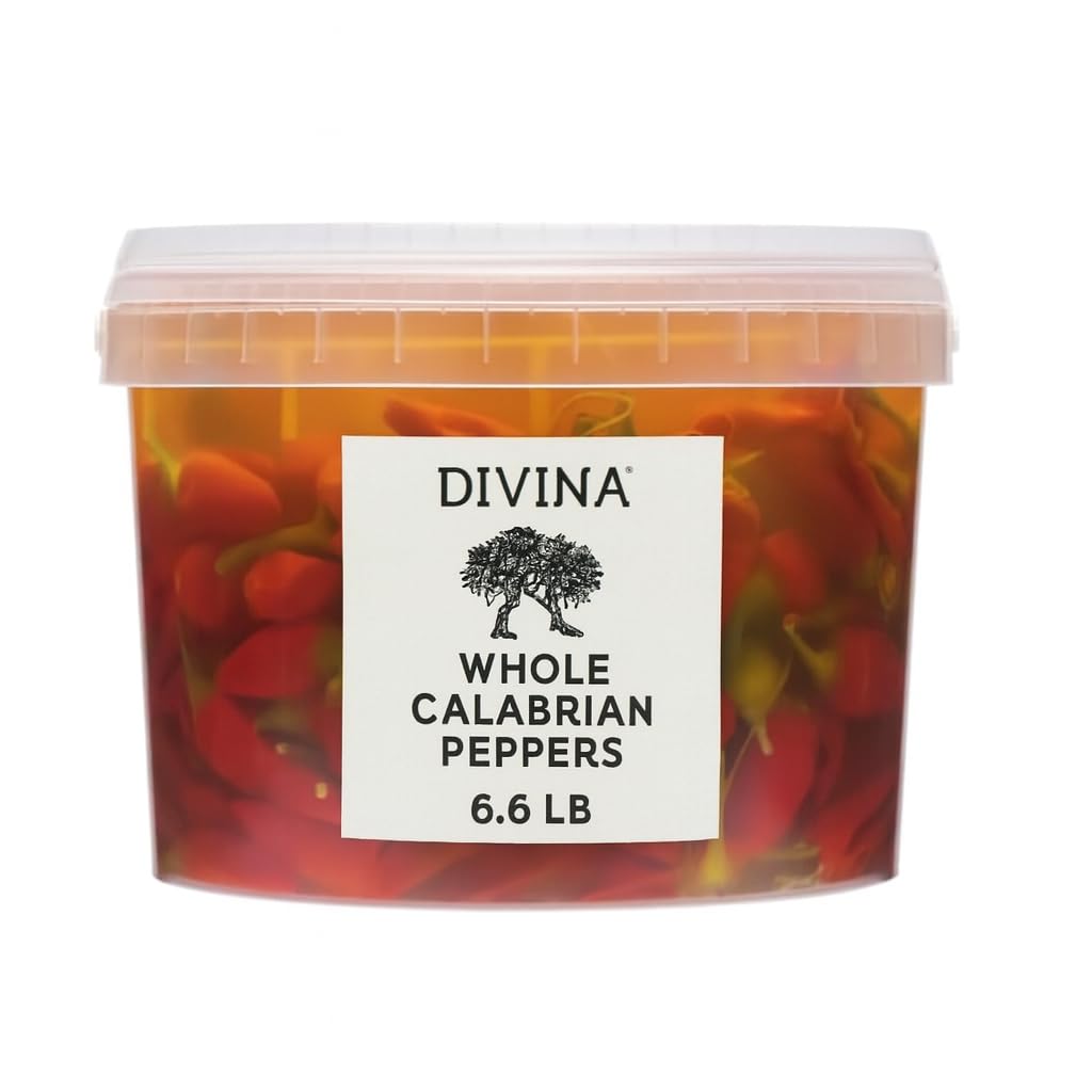 DIVINA Whole Calabrian Peppers, 6.6 lb