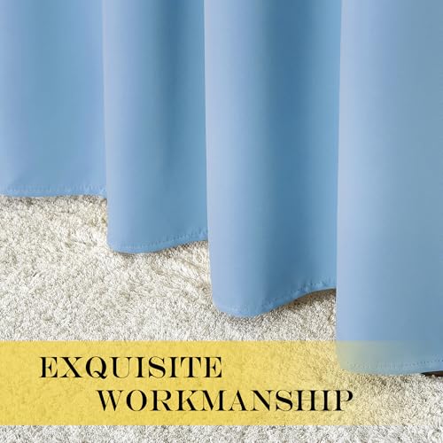 NICETOWN Blue Room Divider Curtains 100 inches Wide Curtains, Grommet Thermal Insulated Blackout Window Treatment Room Darkening for Sliding Glass Door Bedroom, 1 Panel, W100 x L84