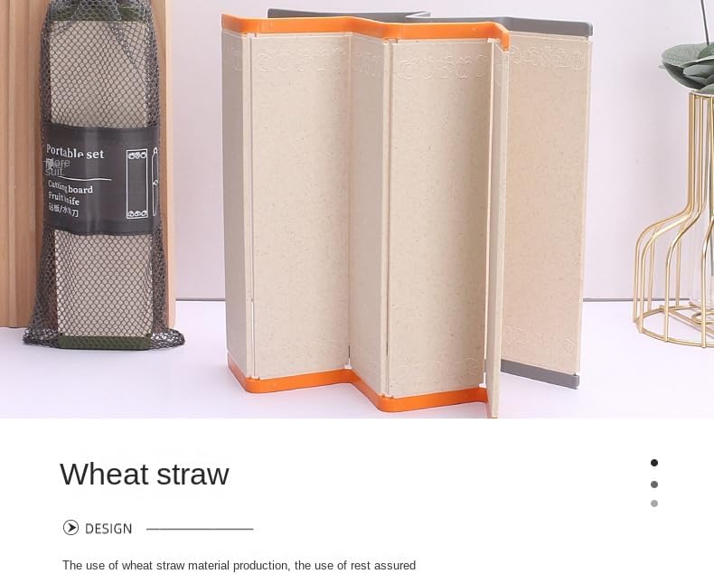 Folding Portable Cutting Board for Kitchen and Camping, Wheat Straw Chopping Board Dishwasher Safe, Non Slip Cutting Mat for Fruit, Meat and Vegetables - Image 3