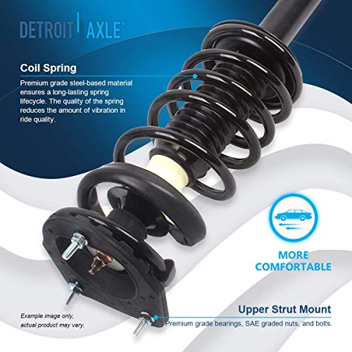Image of Detroit Axle - Struts Sway Bars for 1999-2005 Chevrolet Cavalier Pontiac Sunfire 2000 2001 2002 2003 2004, 4 Front & Rear Struts w /Coil Spring, 2 Front Sway Bar Links Replacement