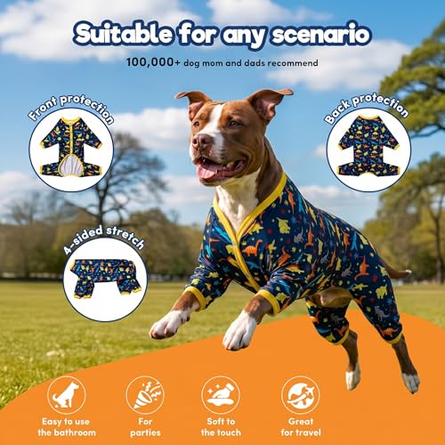 Pijama para Perro Grande LovinPet XXL Azul Marino Dino miniatura 3