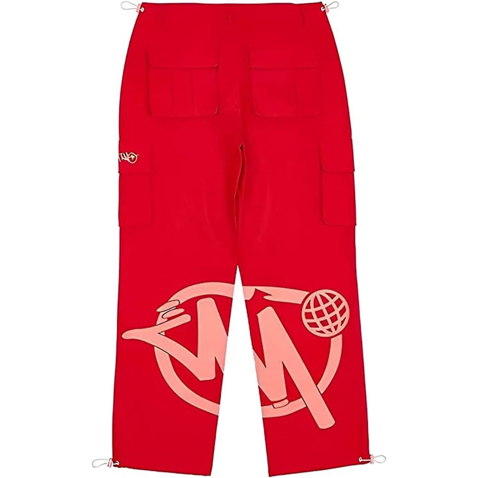 sPeesy Minus Two Cargo Y2K Print Pantalon de loisir coupe ample Taille haute Rétro Streetwear Jogger Pantalon ample Imprimé Hip Hop Jeans