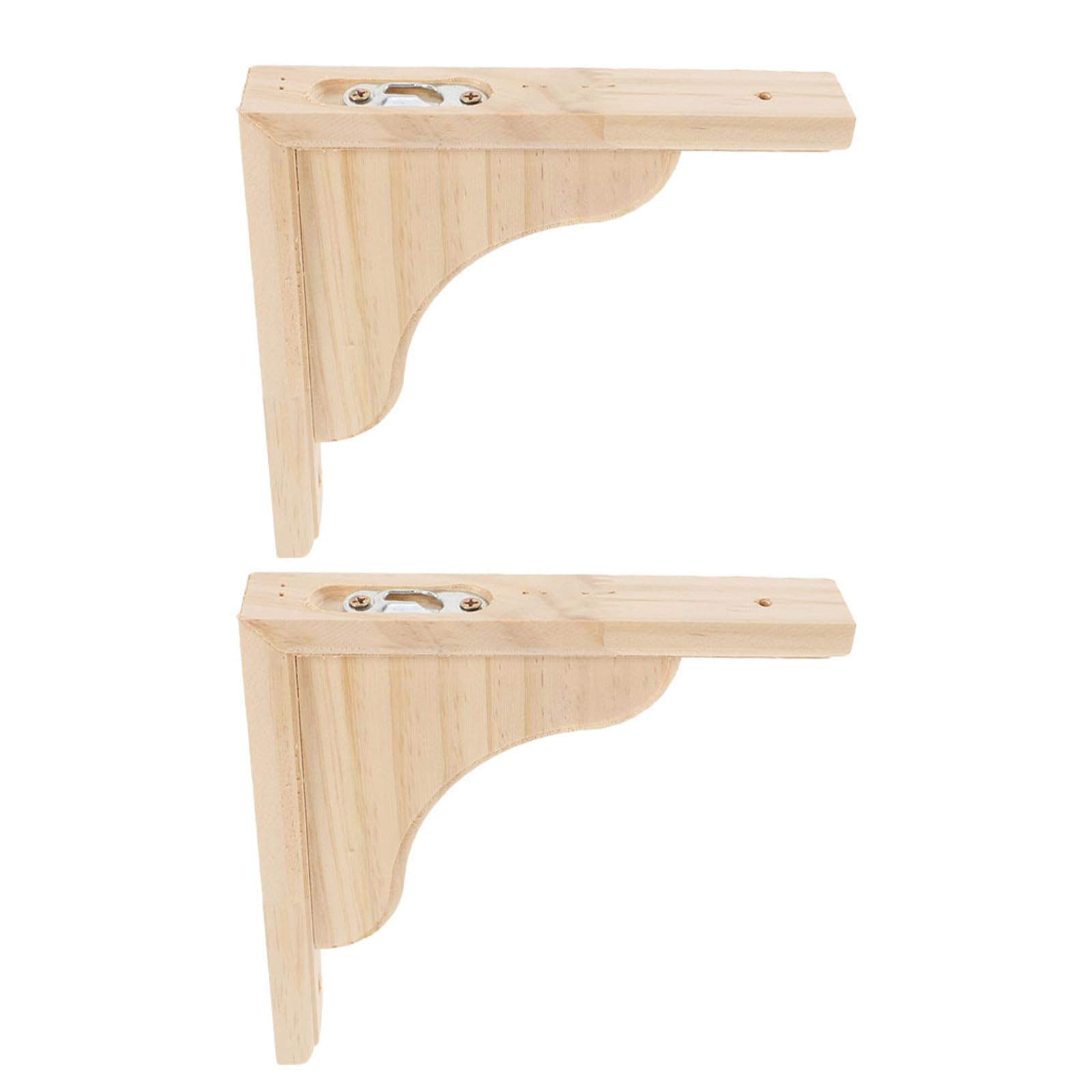 Support étagère triangulaire bois beige équerre murale 2pcs