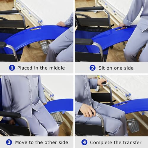 Verwijderen: transferbord, patiëntenschuiver voor de overdracht van patiënten of handica van rolstoel naar bed, toilet, badkuip, auto, schuifplank met één handgreep - Afbeelding 5