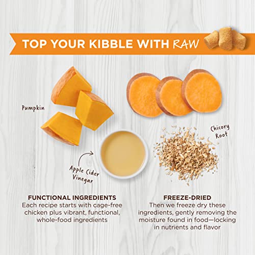 Instinct Raw Boost Mixers, gefriergetrocknetes Katzenfutter Toppers mit funktionellen Inhaltsstoffen, getreidefrei, echtes Huhn – Verdauungsgesundheit, 155 g Beutel