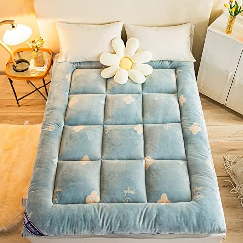 Folding Floor Mattress Futon Mattress Japanese Quilted Soft Sleeping Pad Warm Plush Tatami Mattress Portable Camping Dormitory Mattress 4Cm Thick Floor Lounger Bed,Leaf,60x100cm(24 * 39in)