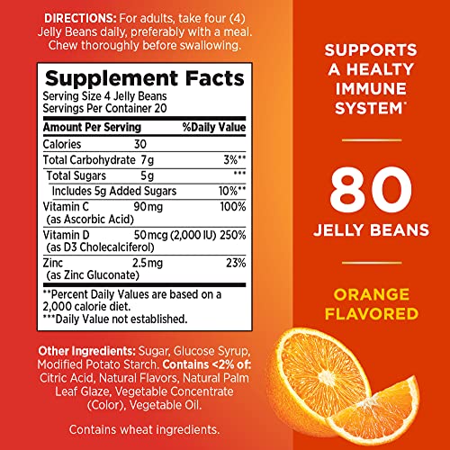 Nature's Bounty Immune Jelly Bean, Vitamin C For Immune Support, Orange Flavor, 80 Ct #TOP1