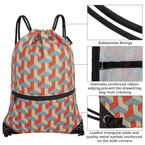 Image of HOLYLUCK Drawstring Backpack Bag Sport Gym Sackpack