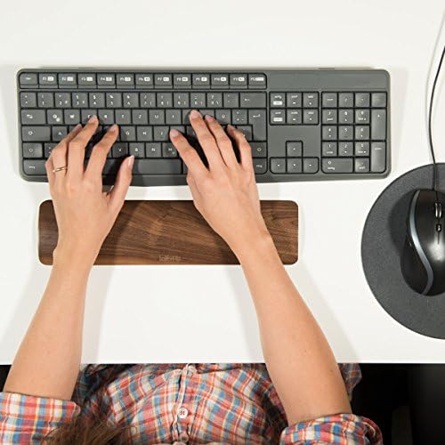 kalibri Keyboard Wooden Wrist Rest - Ergonomic Wood Palm Rest Hand Support for PC Computer Laptop Gaming Keyboards in Home or Office - Walnut, Size M