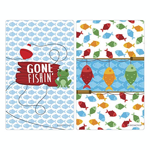 Little Fisherman Gone Fishing Birthday Favor Stickers - 45 Labels