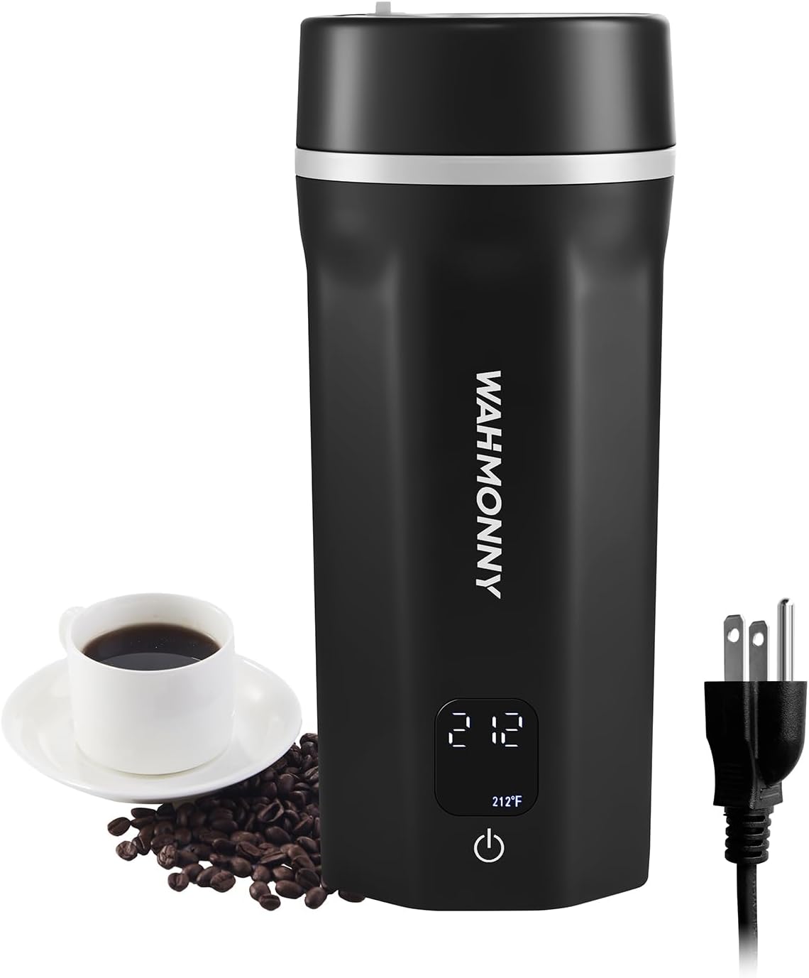 Travel Kettle,110V-240V Dual Voltage Portable Electric Kettle 6-Temperature Control,304 Stainless Steel Small Mini Tea Coffee Kettle,400W Fast Water Boiler with Auto Shut-Off, Black (550ML)