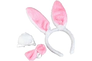 Bunny Rabbit Costume Set: The Epitome of Pink Bunny Ears and Tail Exuberance