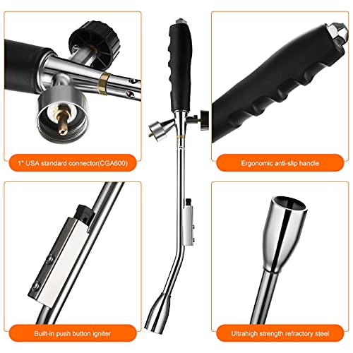 Grill Torch Charcoal Starter,Bbq Torch,30,000Btu,Grill Gun Propane Torch,Self Igniting With Flame Control Valve And Ergonomic Anti-Slip Handle(Fuel Not Included) #TOP4