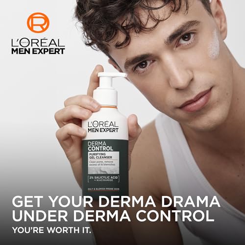 L'Oréal Men Expert Derma Control Purifying Cleansing Gel, Deep Cleanser for Oily Skin, Removes Dead Skin, Unclogs Pores, 260ml - Image 3