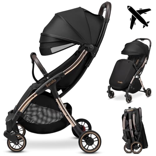 LIONELO Julie One - Cochecito ligero (0-22 kg), ultra compacto, plegable con un solo gesto (0-22 kg), bolsa de transporte, reposapiés respaldo, ajustable hasta la mosquitera