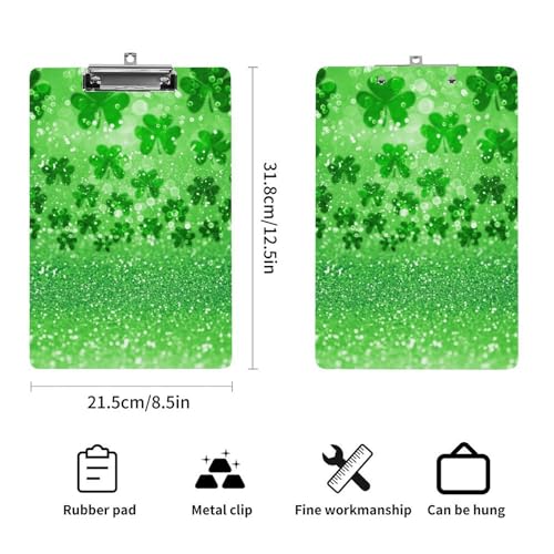 Planchette à pince A4 pailletée verte pour organisation de bureau - 2