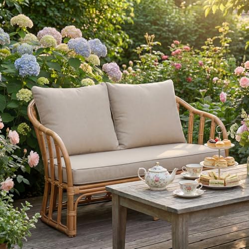 Goodgoods 48x24 Outdoor Loveseat Cushion Set, 30D Foam, Putty by Goodgoods - Used condition - Image 8