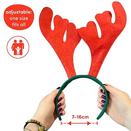 THE TWIDDLERS - 15 Haarreif Weihnachten, Rentier für Xmas, Erwachsene & Kinder - Geweih, Kostüm, Kopf Boppers, Weihnachtsverkleidung - 33 x 30cm
