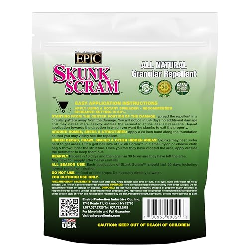 Repelente granular natural Skunk Scram - Saco de 2,7 kg - EPIC