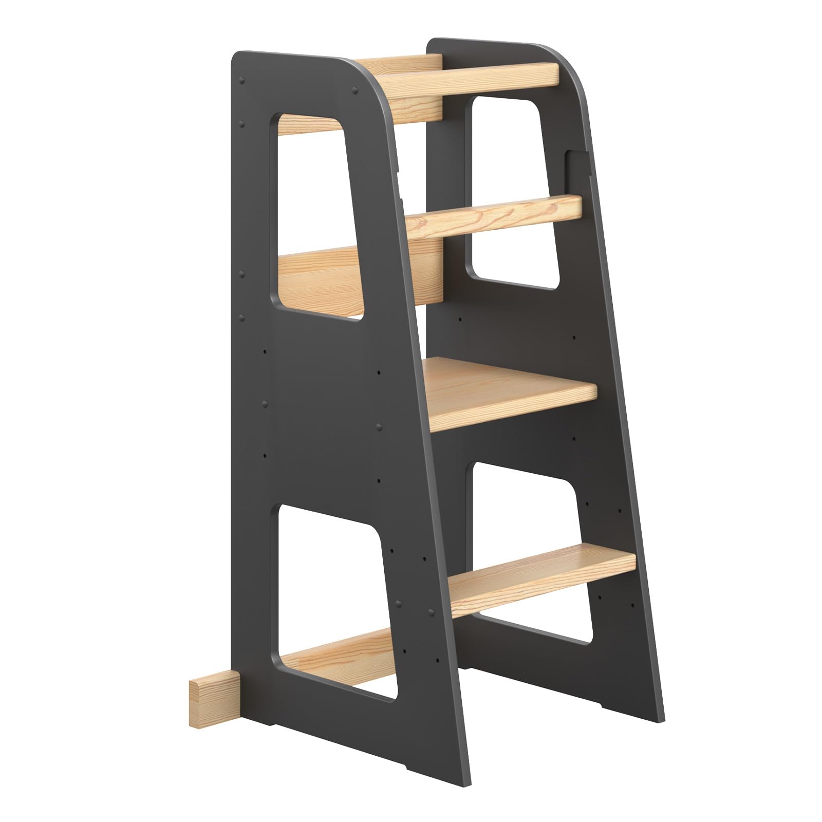 Lernturm ab 1 Jahr für Kinder Montessori Learning Tower - 3 Stufen Höhenverstellbar Tritthocker mit Kippschutz - Küchenhelfer für Kleinkinder - Sicher & Stabil - bis 50 kg