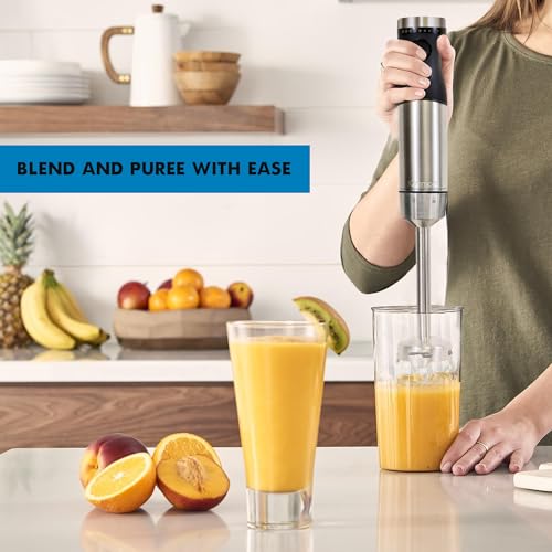 Kenmore 4-in-1 Handheld Immersion Blender with Food Processor, Chopper, Whisk & 700mL Beaker, Stainless Steel Stick Blender with Quad Blade for Baby Food, Soup, Puree & Smoothies - Image 5