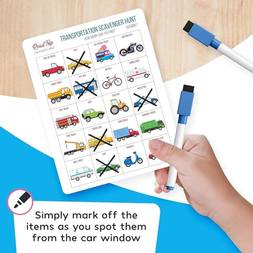 well balanced car bingo - road trip essentials car activities and games for kids ages 4-8
