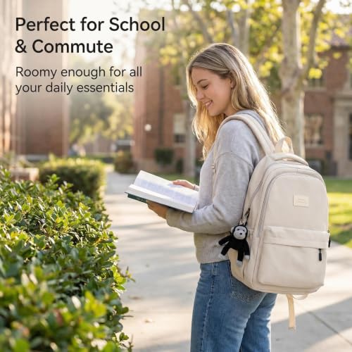 Image of JARKJARD Aesthetic Cute Backpack for Girls Student School College Travel