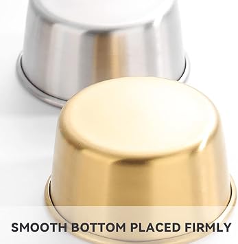 Stainless Steel Sauce Dishes Condiment Ketchup Dipping Cups 80ml Mini Individual Saucers Bowl Round Seasoning Dishes Sushi Dipping Bowl Appetizer Plates Set of 8 (2.8 oz, Gold)