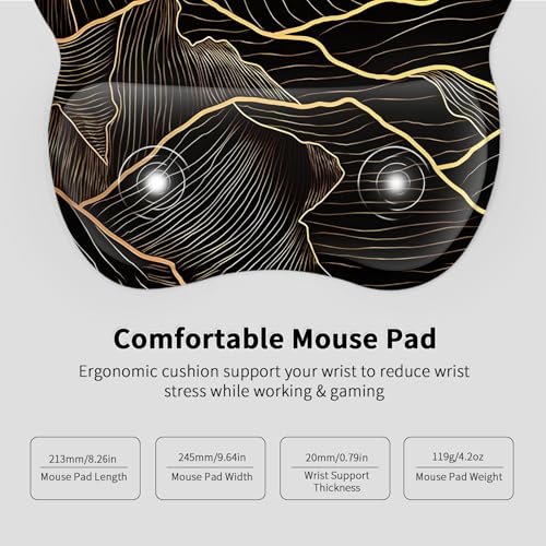 Image of EooCoo Ergonomic Mouse Pad with Wrist Support, Mousepad with Memory Foam Wrist Rest and Non-Slip Base for Computer, Cafe, Home & Office, 9.64 x 8.26 in Office Desk Accessories