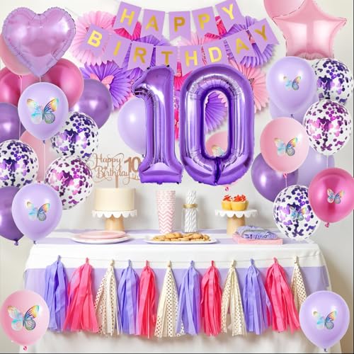 10th Birthday Decorations for Girl,Pink Purple 10th Birthday Decorations by Vibzox - Used condition - Image 5