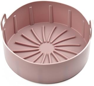 Olla de silicona reutilizable que transforma tu experiencia de freír al aire con fácil limpieza (rosa)