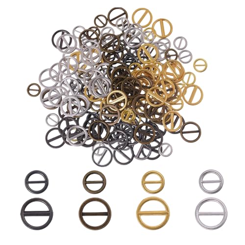 Curseurs de réglage de ceinture GLOBLELAND 9/12mm avec 200 mini boucles de couture rondes