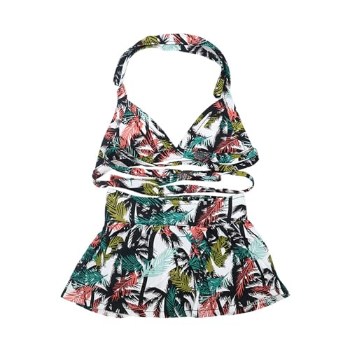 Image of Dog Bikini Swimsuit Summer Puppy Bathing Dress Beach Clothes Cat Costume for Puppy Dog Cat Red Green Hawaii S