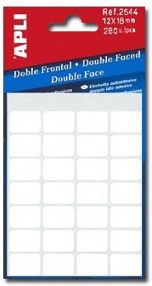 APLI White Double Front Labels 12x18mm