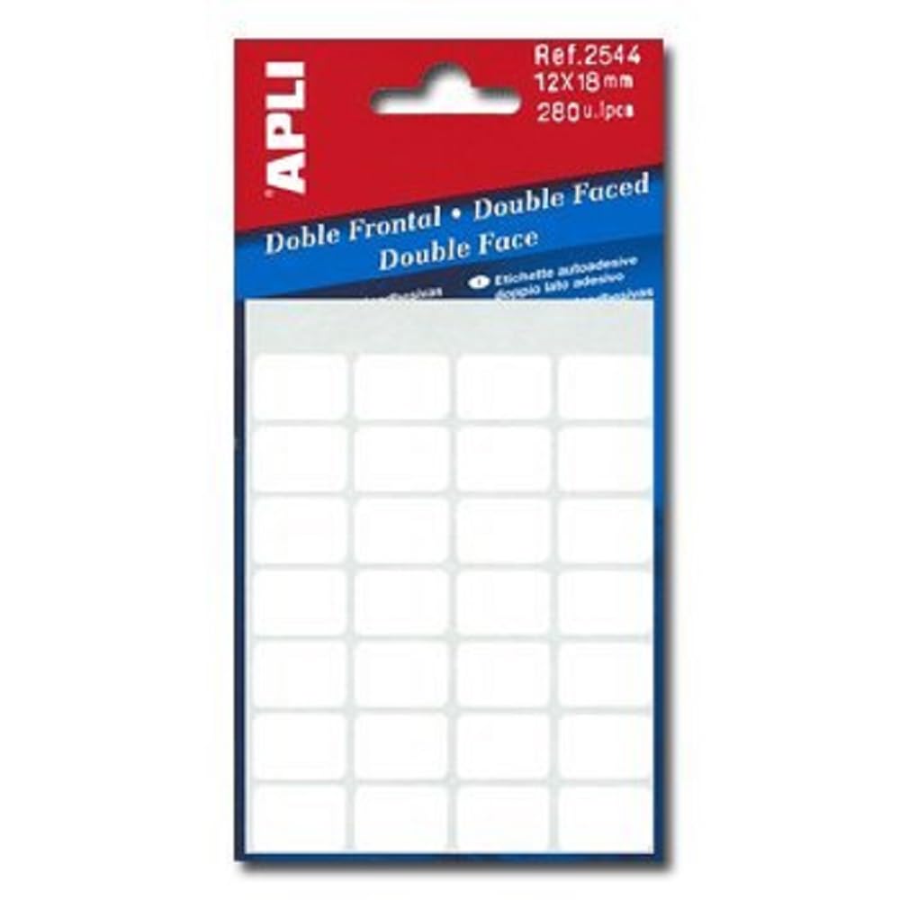 APLI White Double Front Labels 12x18mm