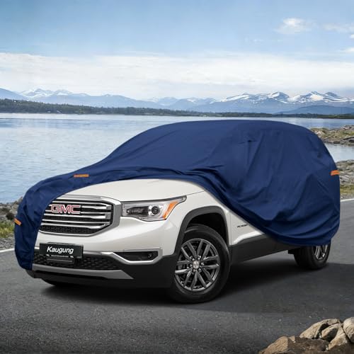 Image of Kaugung Custom Fit SUV Car Cover for GMC Acadia (2007-2026), Heavy Duty Waterproof All Weather Outdoor Protection, Breathable Full Exterior Cover with Vent, Rain Sun Snow UV Proof