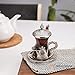 Alisveristime Handmade Turkish Tea Glass Set - Traditional Turkish Motifs, Set of 6 with Lids and Bonus Tea Spoons (Silver)