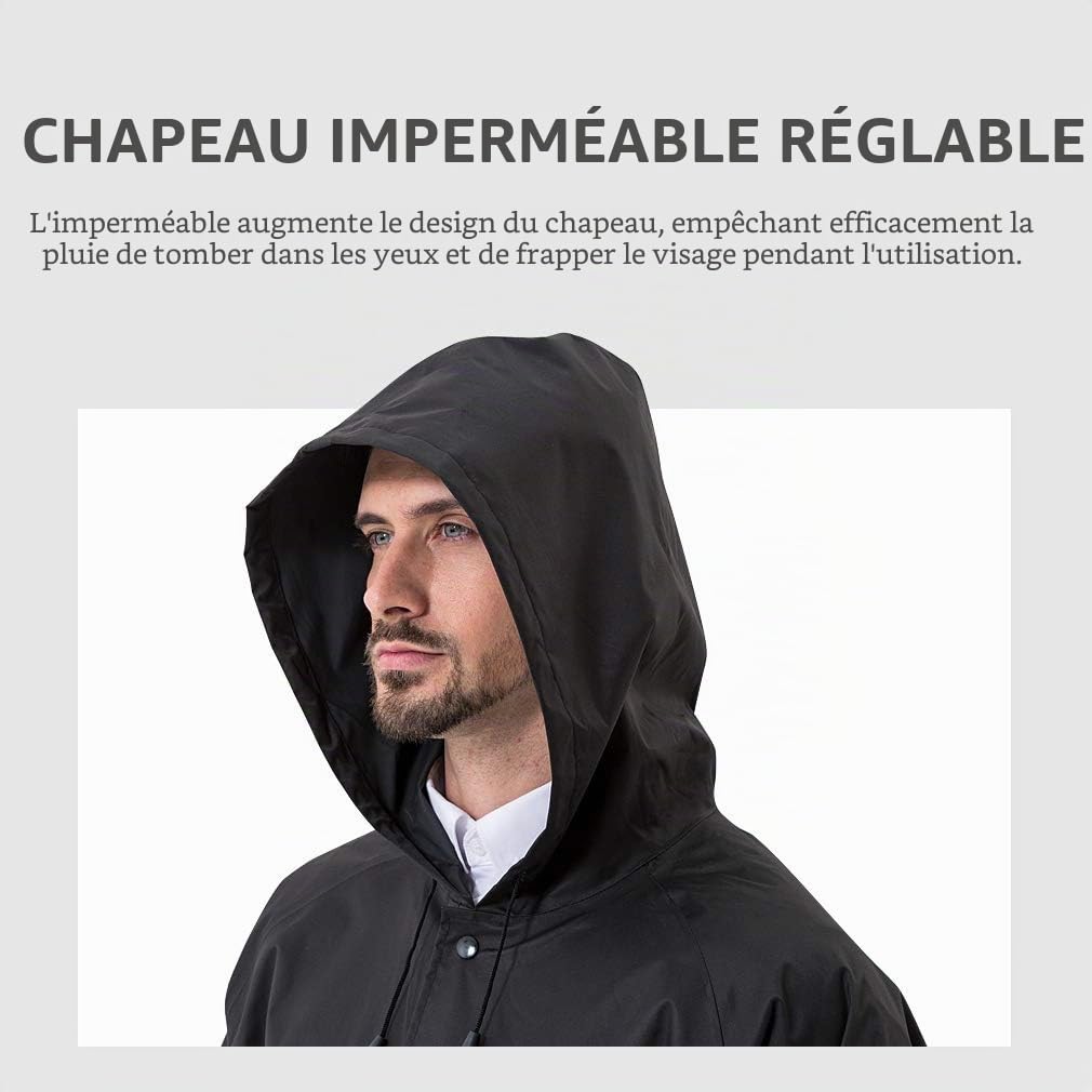 Pahajim Poncho de Pluie Réutilisable Vêtements Imperméables,Long Veste Imperméable Respirants Cape de Pluie pour Femme Homme