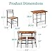 Best Choice Products 3-Piece Modern Dining Set, Space Saving Dinette for Kitchen, Dining Room, Small Space w/Steel Frame, Built-in Storage Rack - Medium Brown/Black