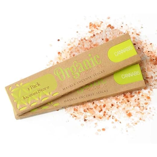 Incienso Masala Organic Goodness • Canción de la India • Materiales Naturales • 100% ecológico • Hecho a Mano en la India • Sostenible • Envase de cartón Reciclado • 15 g (Canabi)