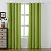 AMAZLINEN Sleep Well Blackout Curtains Toxic Free Energy Smart Thermal Insulated Grommet Top,Set Of 2 Panels With Bonus Tie Back (Apple Green, 52"W X 84"L)