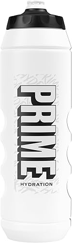 Miniatura 12 de PRIME Botella deportiva de agua apretable de 32 oz en grafiti negro, sin BPA, apta para lavavajillas, diseño ergonómico antiderrame de agarre fácil,